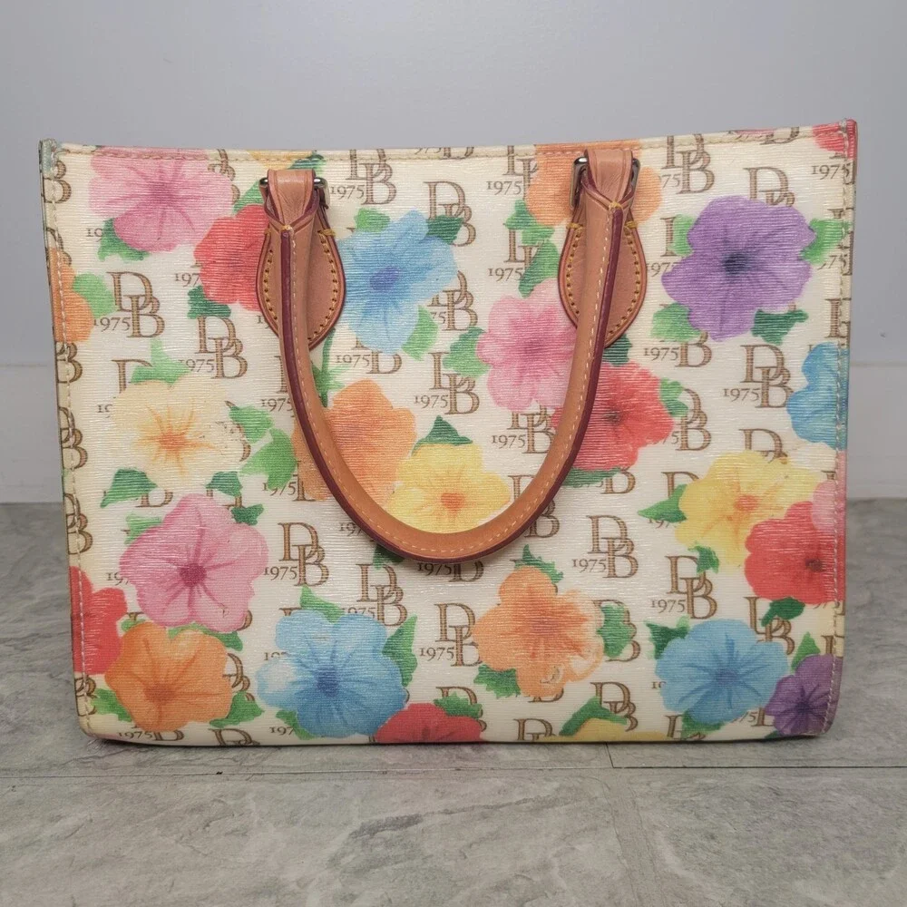 Dooney & Bourke Janine Rainbow Floral Print Coated Cotton Satchel
